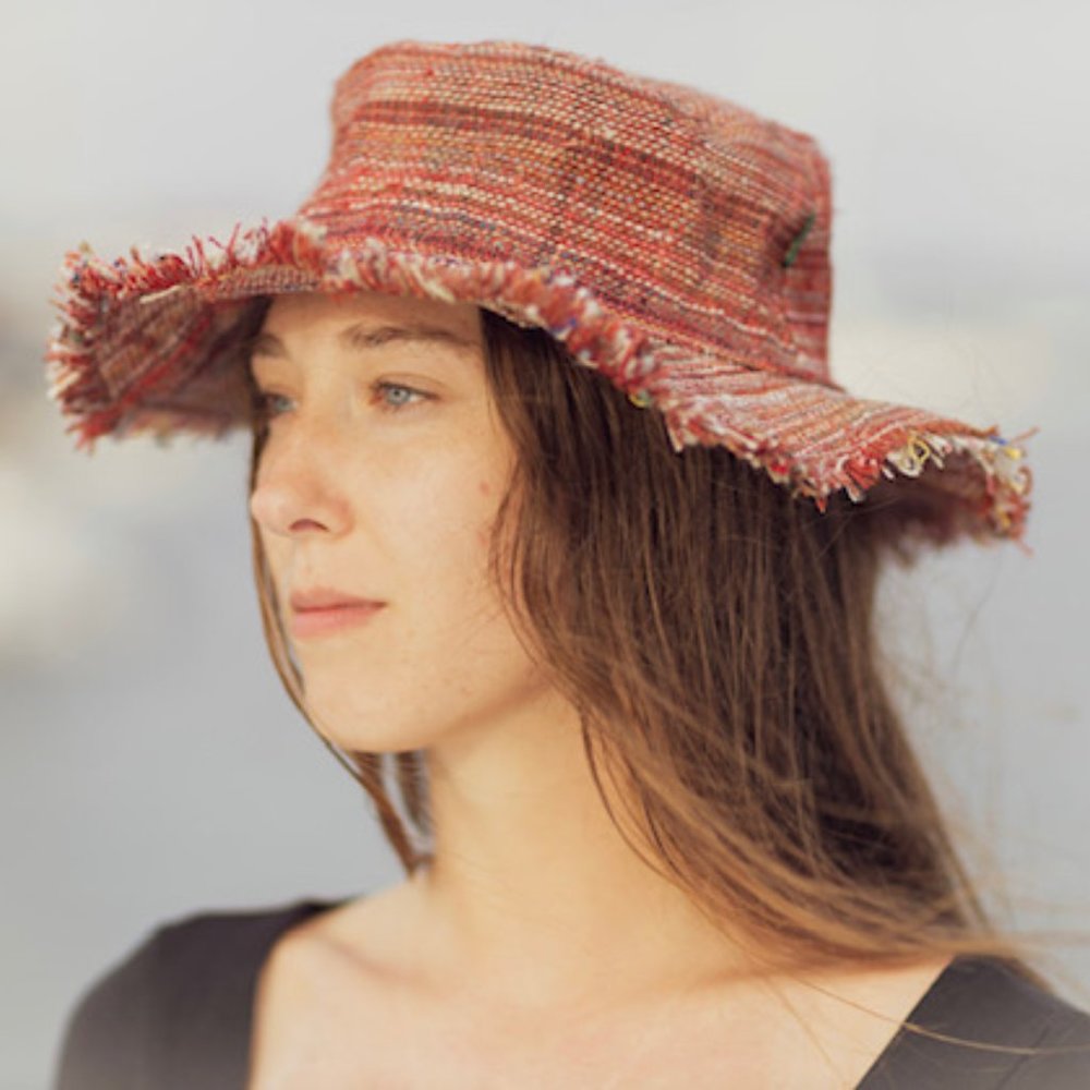 Hemp Summer Beach Sun Hat - Amelia in Red
